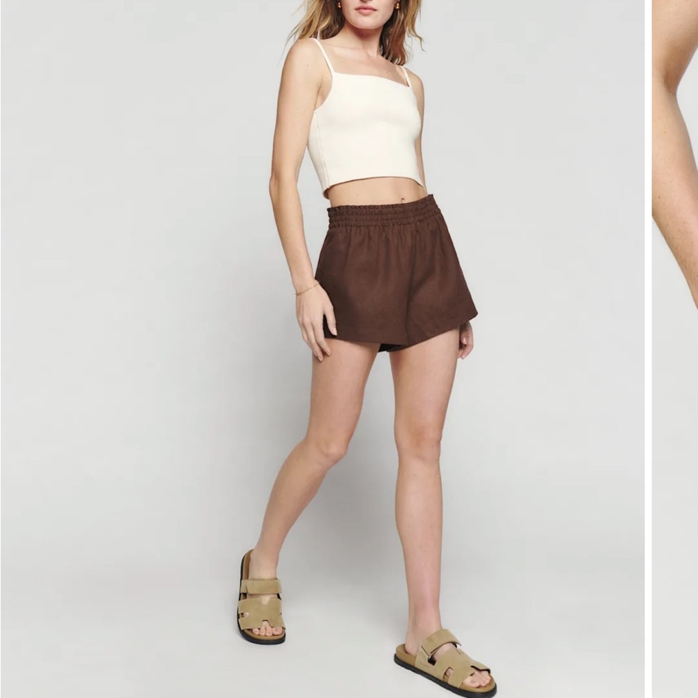Reformation Mila Linen Short Cafe - Size S NWT